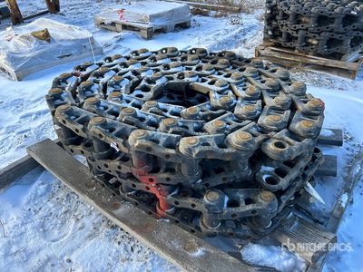 Quantity of (2) KMS GWL2034722/2154D Track Link Assy 47 Link M22 Bolt Hole 203 mm Pitch Tracks (Unused)