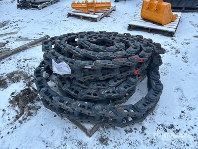 Quantity of (2) KMS GWL2034722/2154D Track Link Assembly 47 Link M22 Bolt Hole 203mm Pitch Tracks (Unused)