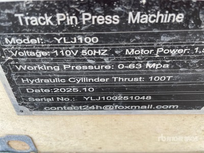 2026 SKLP SK-SYLJ100 Hand-Use Hydraulic Track Pin Press Machine (Unused)
