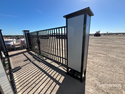 2026 SKLP SK-ET60 15 ft 7 in x 5 ft 9 in Wrought Iron Bi-Parting Electric Sliding Driveway Gate (Unused)