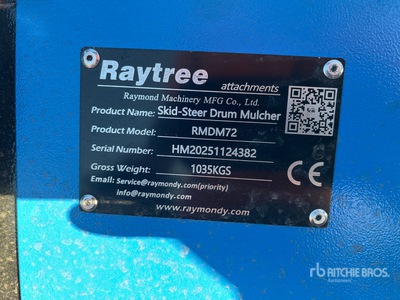 2025 Raytree RMDM72 72 in Trincia per mini pala (Unused)