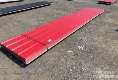 Quantity of (125) 12 ft x 3 ft Red Steel Siding/Roofing (Unused)