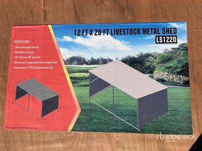 2025 AGR-LS1220 x 12 ft x 20 ft Metal Livestock Shelter (Unused)