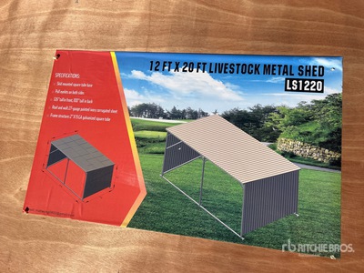 2025 AGR-LS1220 x 12 ft x 20 ft Metal Livestock Shelter (Unused)