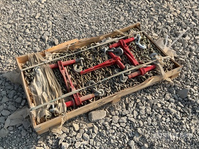 Quantity of Suihe 9200 lb Ratchet Binders w/ 20 ft Chains クレーン付属品 (Unused)