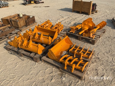 Quantity of (16) Auger & Ripper w/ Excavator Bucket - Fits mini excavators