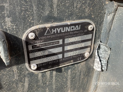 2022 Hyundai R60-9 Pelle Hydraulique sur Chenilles