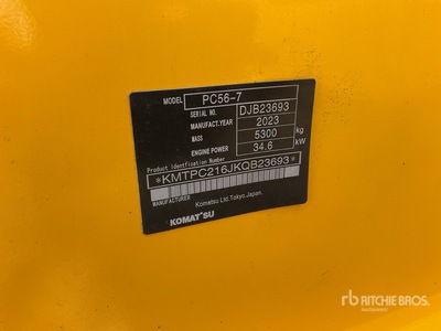 2023 Komatsu PC56-7 Pelle Hydraulique sur Chenilles