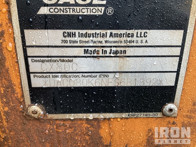 EXCAVADORA 2015 CASE CX80C