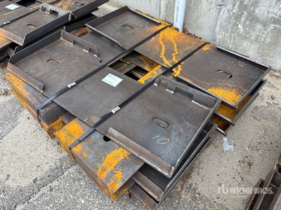 Quantity of (10) 2025 Kit Containers QT-F-BLANK Skid Steer Attachment Mounting Plate (Unused)
