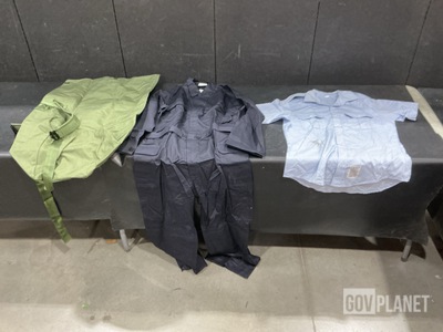 (84) Duffel Bags, (55) Men’s Coveralls, (121) Men’s Shirts & Assorted Items