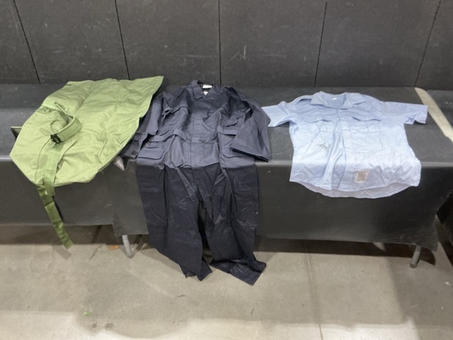 (84) Duffel Bags, (55) Men&rsquo;s Coveralls, (121) Men&rsquo;s Shirts & Assorted Items