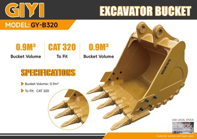2026 GIYI GY-B320 Digging Excavator Bucket - Fits Cat 320 (Unused)