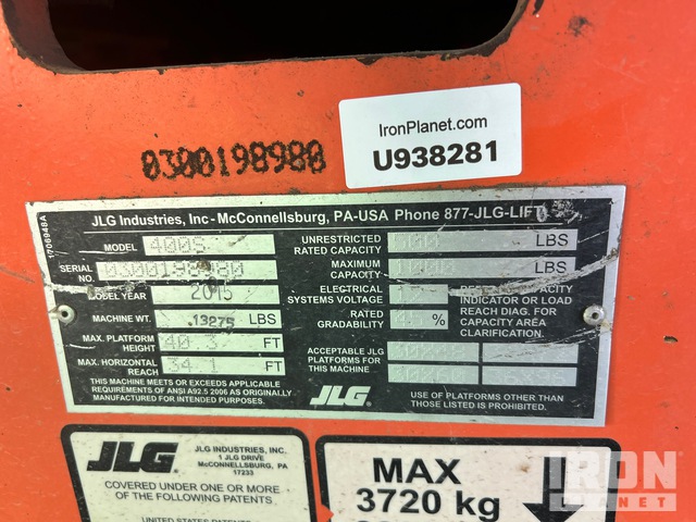 ELEVADOR TELESCóPICO 2015 JLG 4WD 400S