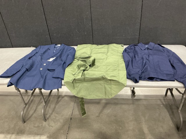 (17) Men&rsquo;s Jackets, (65) Duffel Bags & Assorted Items