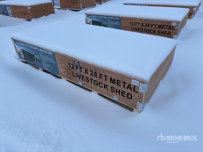 2025 Rhino AGR-LS1228 12 ft x 28 ft Metal Livestock Shelter (Unused)