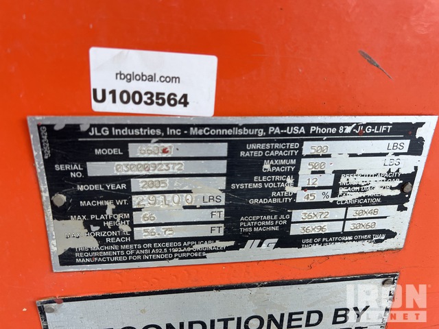 ELEVADOR TELESCóPICO 2005 JLG 4WD 660SJ