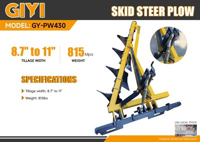 2026 GIYI GY-PW430 Skid Steer Plow (Unused)
