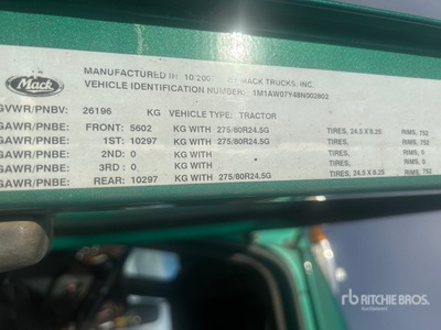 2008 Mack CXU T/A Day Cab Truck Tractor