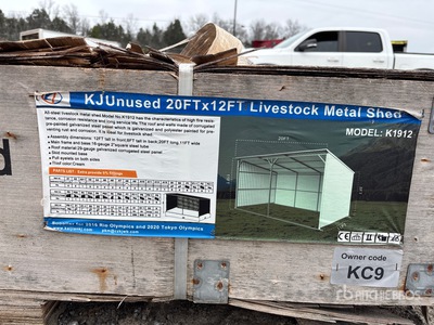 2025 KJ K4525 25 ft x 45 ft Livestock Metal Shed Bâtiment d'entreposage (Unused)