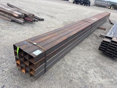 Quantity of (16) 4 in Square Galvanized 14 Gauge x 16 ft Pipe Varios. Industrial (Unused)