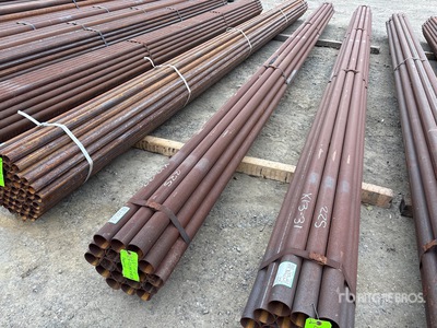 Quantity of (19) 2 7/8 in OD Blk Schedule 40 x 21 ft Steel Rohr (Unused)