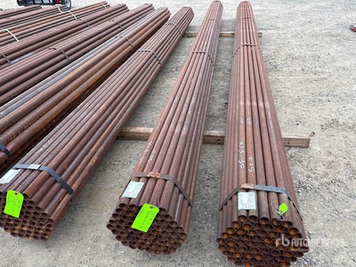 Quantity of (61) 1 5/8 in OD Blk Schedule 40 x 24 ft Steel Rohr (Unused)