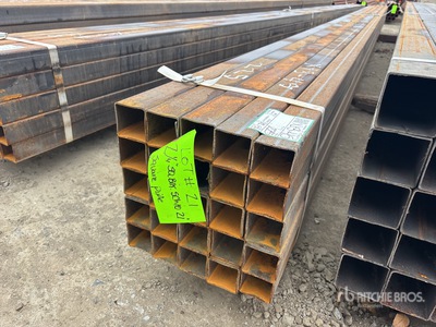Quantity of (25) 2 1/4 in Square Blk Schedule 10 x 21 ft Steel Pipe (Unused)