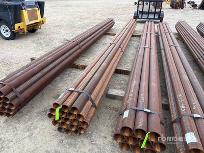 Quantity of (19) 3 1/2 in OD Blk Schedule 40 x 21 ft Steel Rohr (Unused)