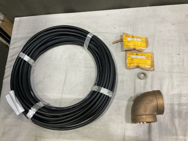 (11) Pipe Elbows, (25) Bushes, (100') of Power Cable & Assorted Items