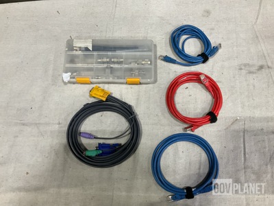 (3) Electronic Communications Component Cases, (100) Cables & Assorted Items