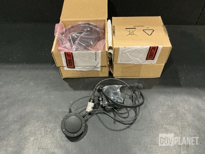 (4) Thales Defense & Security 1600551-2 Lightweight Headsets