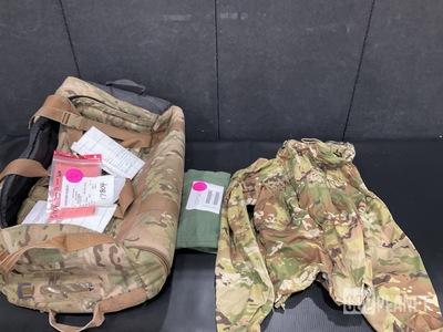 (6) Wet Weather Jackets, (60) Barracks Bags, (1) Luggage Bag & Assorted Items