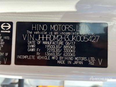 2018 Hino 195 Camions réfrigérés