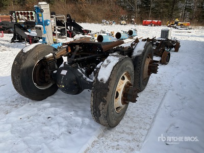 Quantity of (3) Pallets of Volvo two rail axles and one set of Volvo tandems. Oś