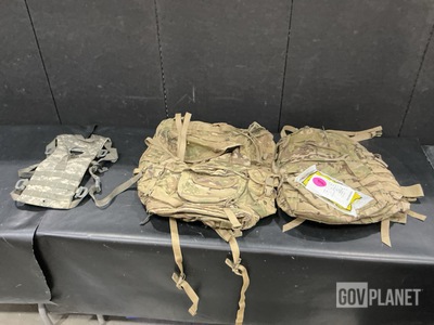 (5) Medium MOLLE Rucksack Sets, (3) Field Packs & Assorted Items