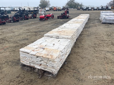 Quantity of (10) Pallets of Austin Texas White Sunflower Blend Limestone 4 - 8 In. Veneer Pierres (Unused)