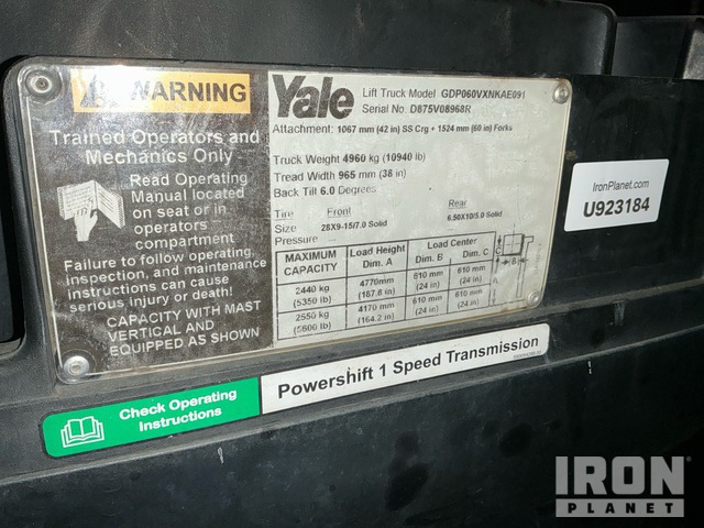 MONTACARGAS 2017 YALE GDP060VXNKAE091