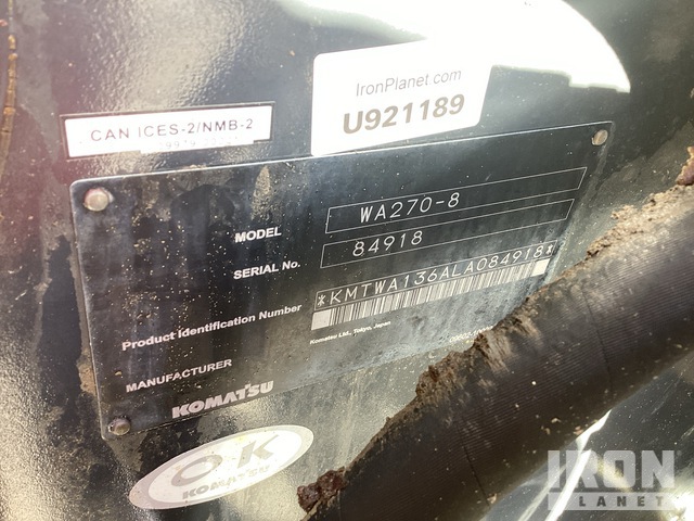 CARGADOR FRONTAL 2021 KOMATSU WA2708