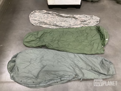(3) Modular Sleeping Bags, (9) Individual Sleeping Bags & Assorted Items