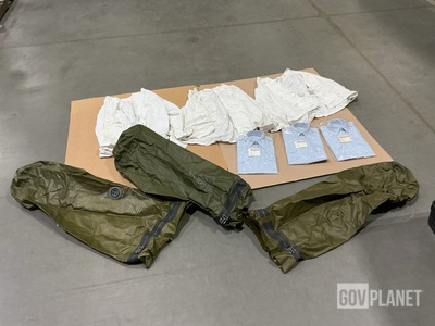 (48) Food Service Uniform Smocks, (22) Clothing Bags & Assorted Items