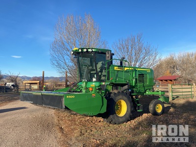 2022 John Deere W235M 16 ft Swather R500 rotary head with V10 conditioner rolls Schwadleger