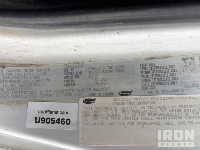 CAMIóN REVOLVEDOR 2003 STERLING STETTER