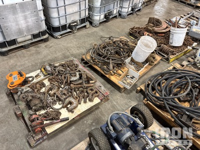 Quantity of (3) Pallets of Chains, Binders, and Lifting Equipment