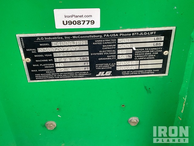 ELEVADOR ARTICULADO 2015 JLG E400AJPN