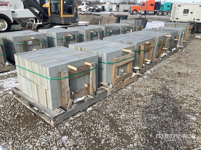 Quantity of (7) Pallets of Bluestone Landscaping Paver Stones (Unused)