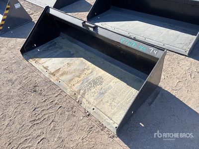 Mid-State 74 In Low Profile Skid Steer Bucket (Unused)