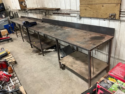 Quantity of (2) 10 ft Steel Workbench