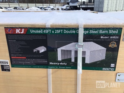 KJ K4525 Double Garage Steel Barn Shed - Unused