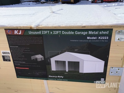 KJ K2223 Double Garage Metal Shed - Unused